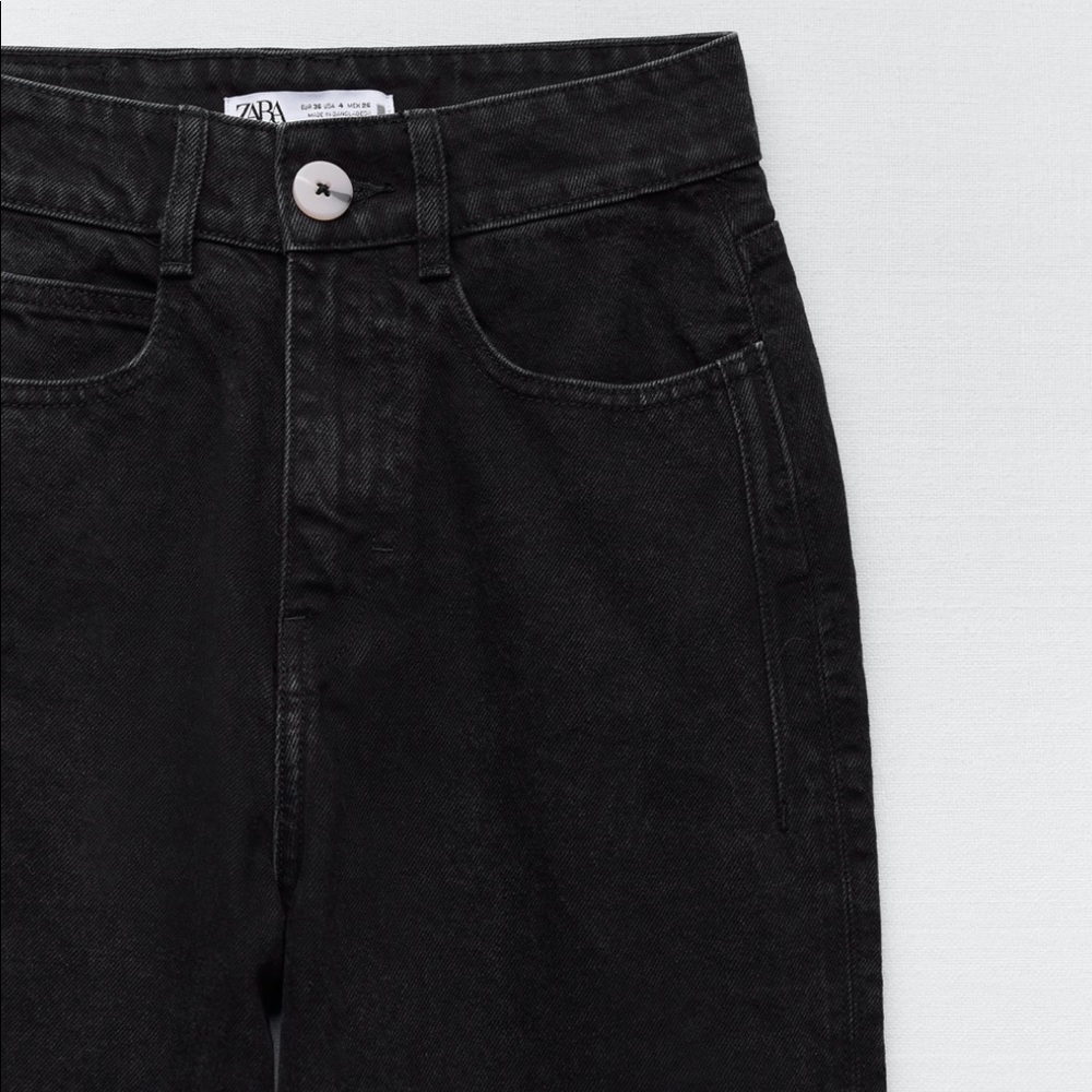 NWT Zara High rise wide leg jeans black size 24 & 28 - Picture 3 of 12